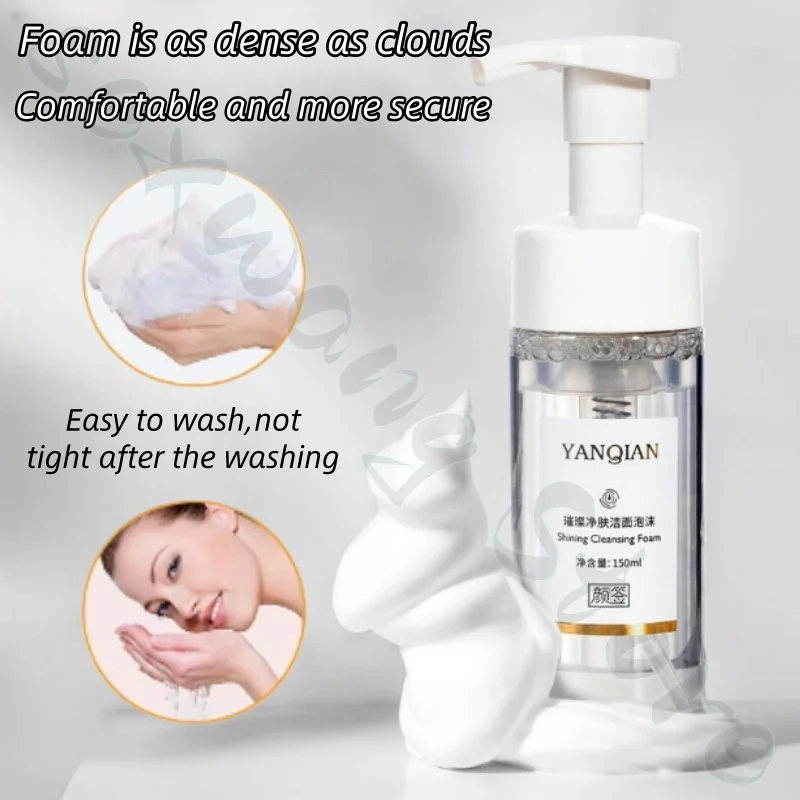 Amino acid hairpin flower cleansing milk, mild moisturizing and hydrating foam, dense and delicate cleansing of grease and dirt