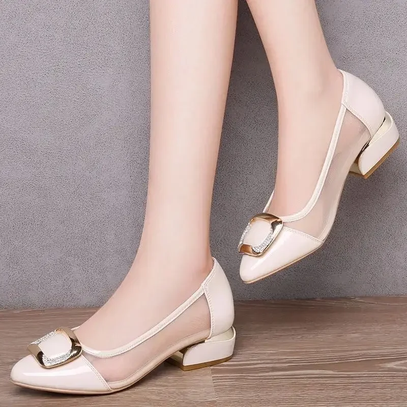 Women's Shoes Block Heel Low Elegant Square Heels Ladies Pumps Chunky Non Slip Stylish With Promotion Hot Lastest Spring