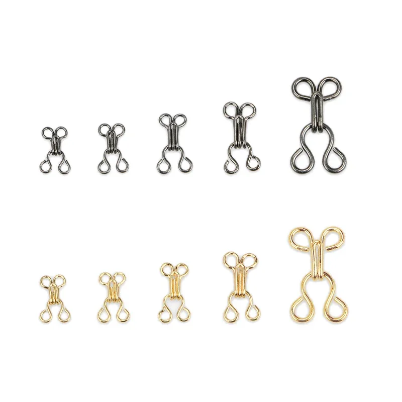 20Sets Brass Hook and Eye Fixing Tools Metal Sewing Buttons Fasteners Press Studs for Skirt Dress Bra Sewing DIY