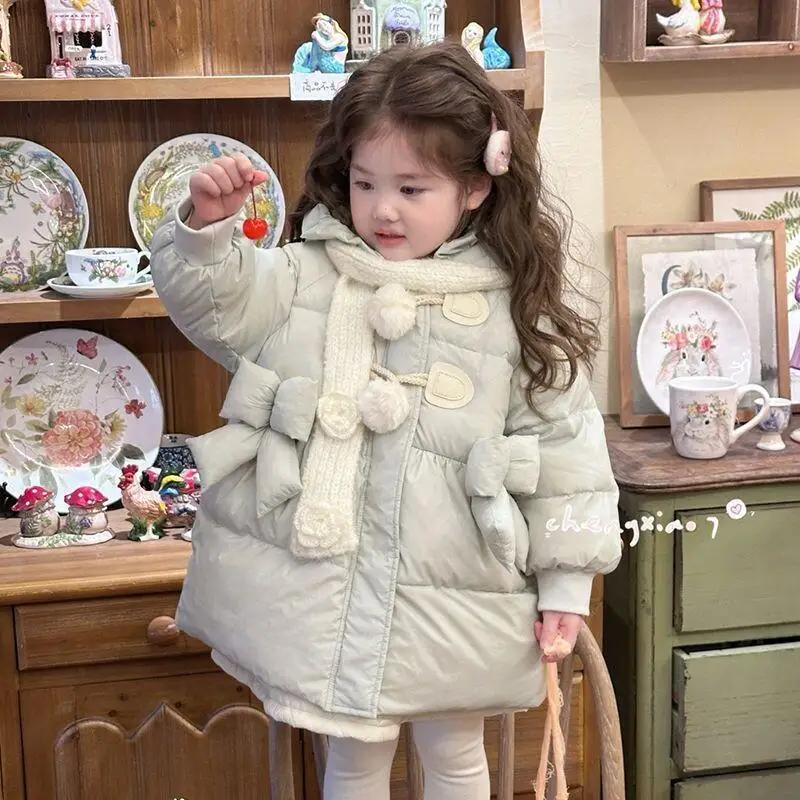 Kawaii فتاة الخريف والشتاء سترة مبطنة بالقطن رشاقته القطن وسادة مبطنة موضة معطف الطالب ملابس الأطفال غير رسمية #1