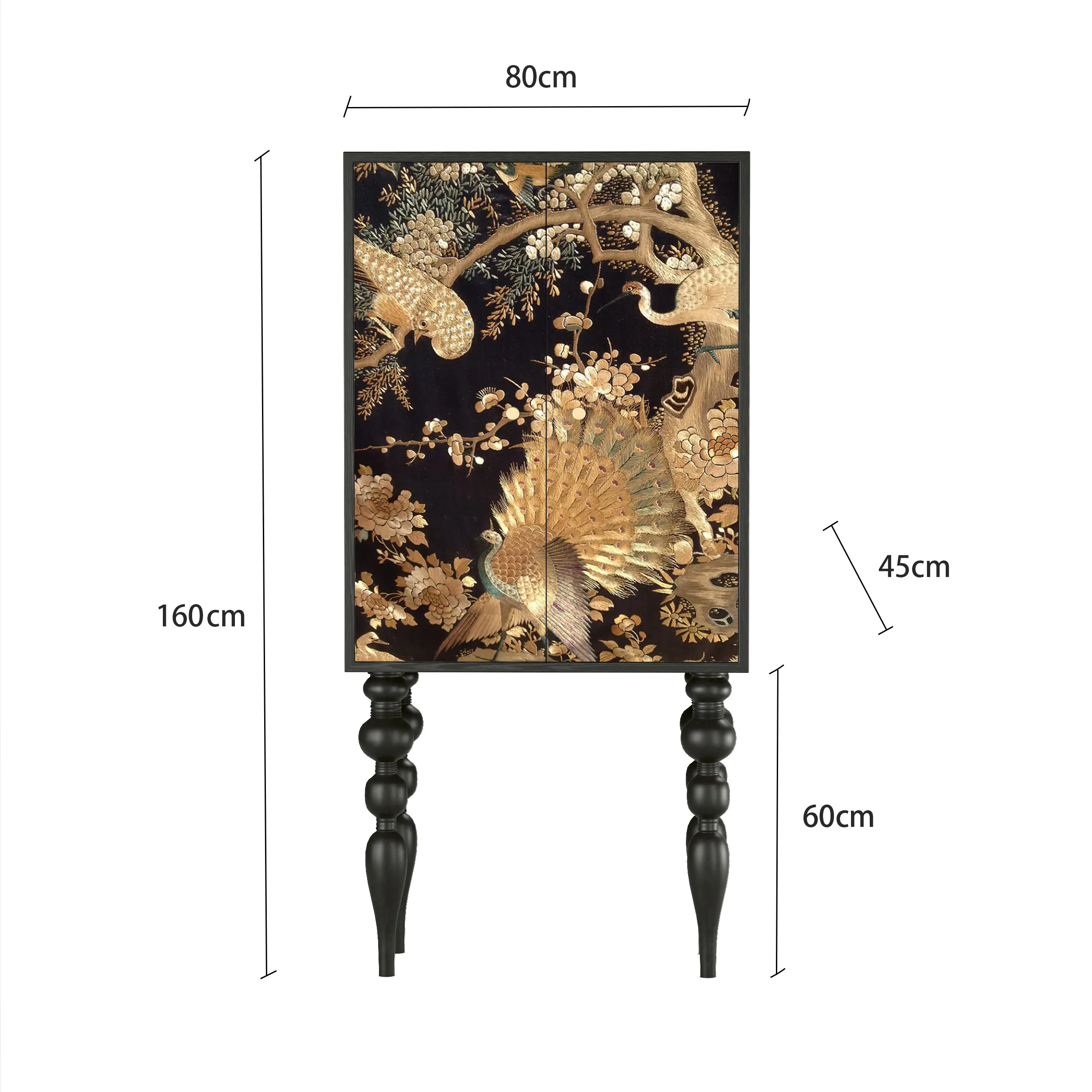French Chinese style home solid wood tall cabinet entrance dining side cabinet living room multi-functional locker integrated