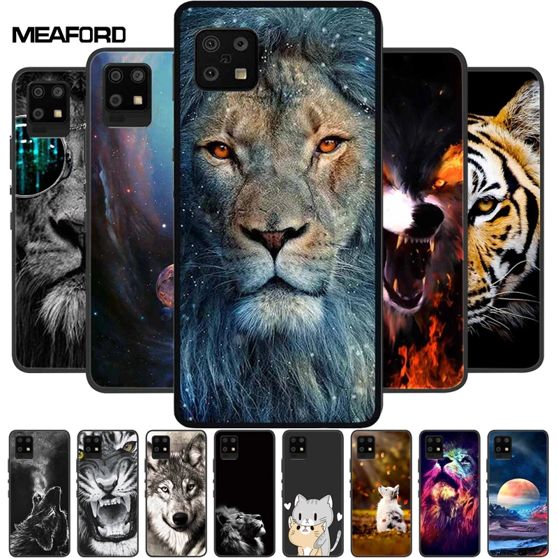 샤프 Aquos Zero 6 케이스, SHG04 늑대 사자 소프트 TPU 실리콘 커버, 샤프 Aquos Sense 6 케이스, 충격 방지 Funda Zero6 5G 고양이