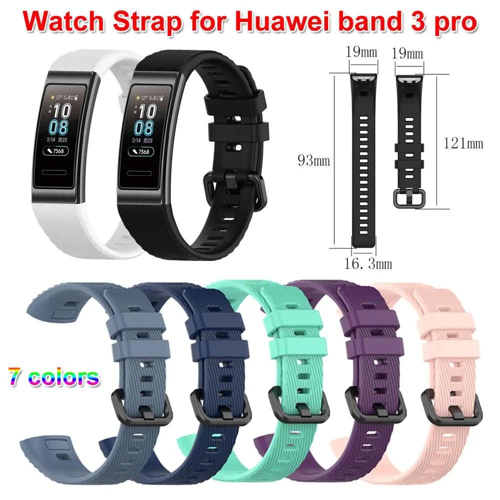 

Classics Soft Smart watch Sports Silicone Watch Band Wristbands Bracelet Strap For Huawei Band 3 / 3 Pro