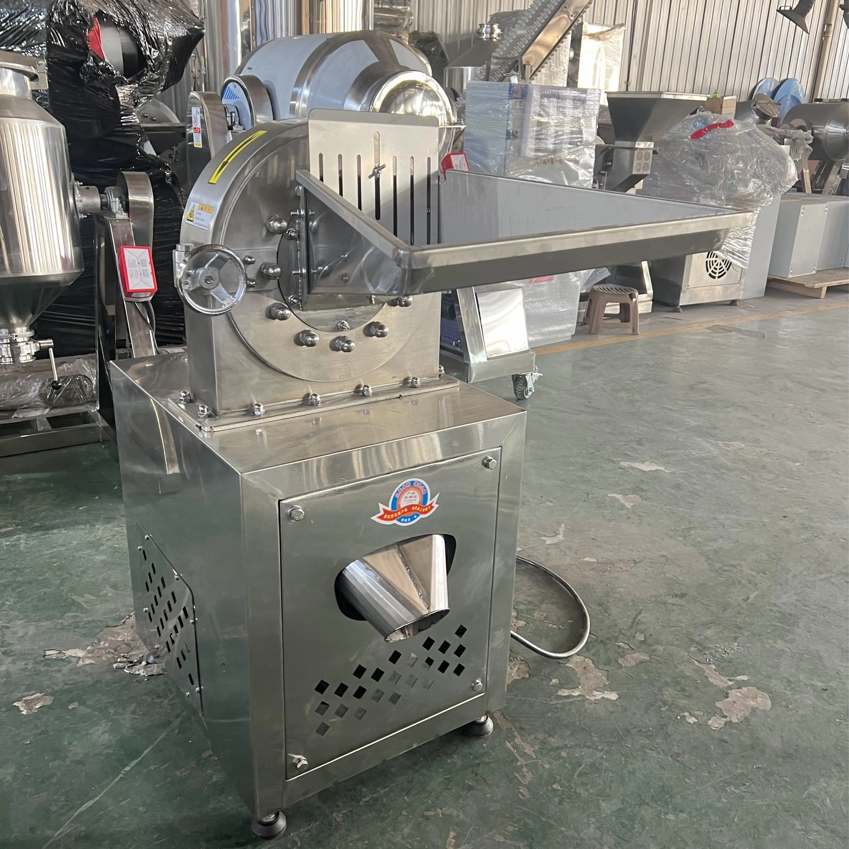 Dry Food Crusher Crushing Machine Industrial Grinding Salt Sugar Chilli Pepper Cocoa Cake Turmeric Cinnamon Spice Pulverizer