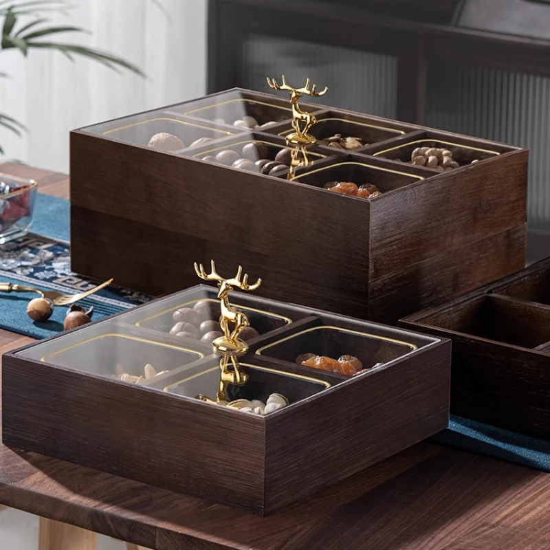 

Light luxury high-end grid dried fruit box household living room tea table snacks candy storage box