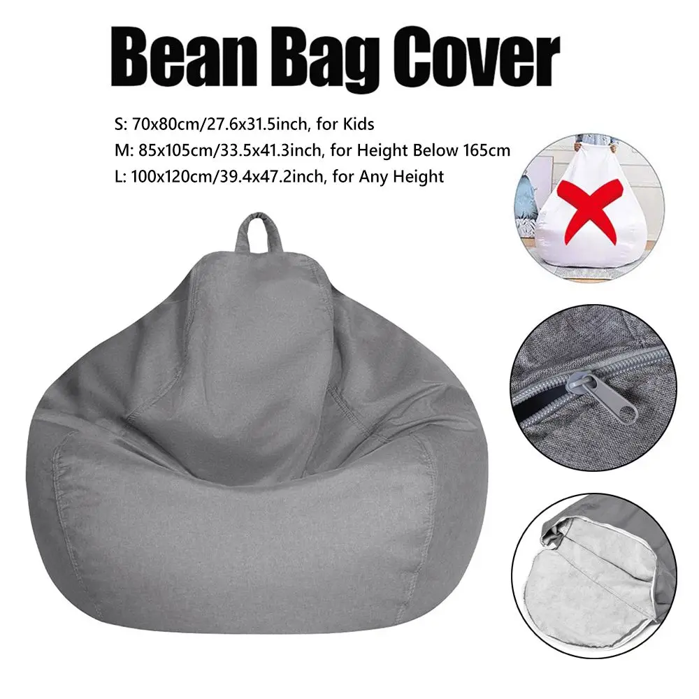 Classic Bean Bag Chair Sofa Cover Lazy Lounger Bean Bag Storage Chair Cover for Adults and Kids without Filling