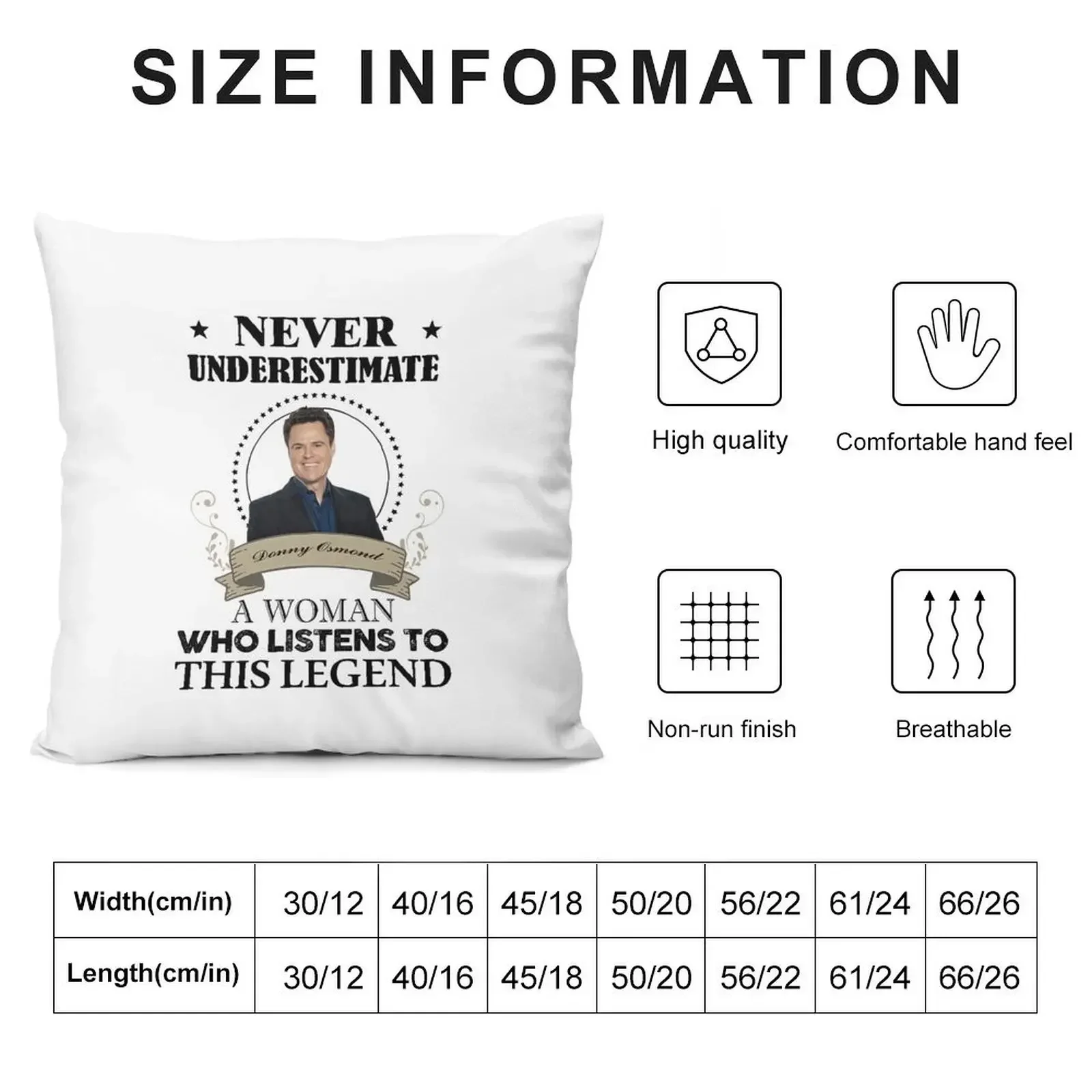 Funny Donny Osmond Woman Listen This Legend T-Shirt Gift For Throw Pillow anime girl Rectangular Cushion Cover pillow