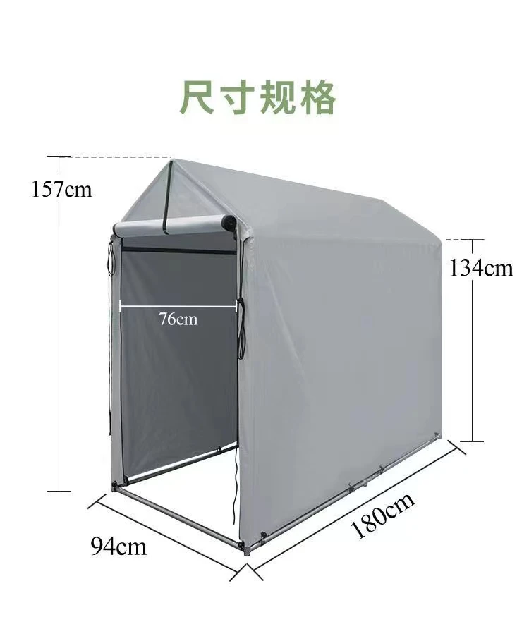 Portable Outdoor Storage Shed 3 x 6 ft Canopy Shelter with Roll-up Zipper Door for Bike Motorcycle