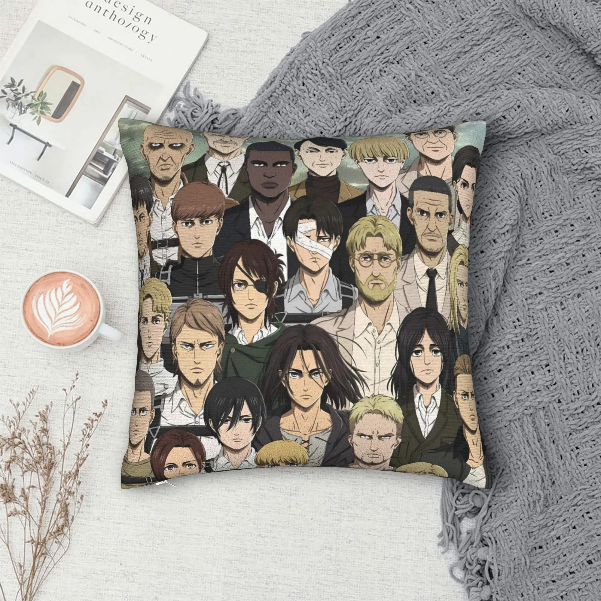 Attacks on Titans Pillow Case  Fashion Pillow Cover Soft Pillowcases For Sofa Couch Bed Living Room