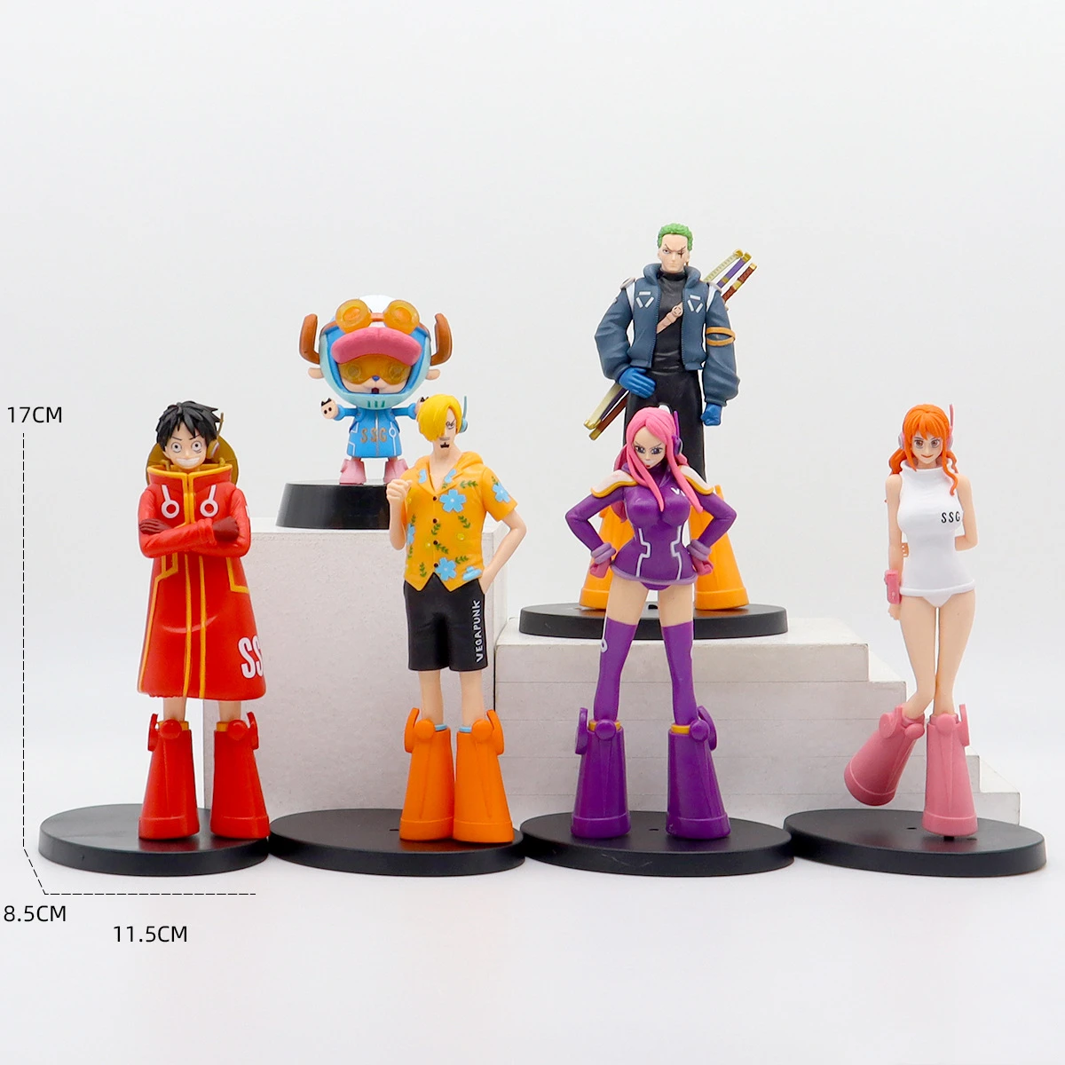 

6pcs/set 17cm One Piece Anime Figure Luffy Zoro Chopper Nami Action Figure Land of Wano Toys for Kids Gift Collectible PVC Model