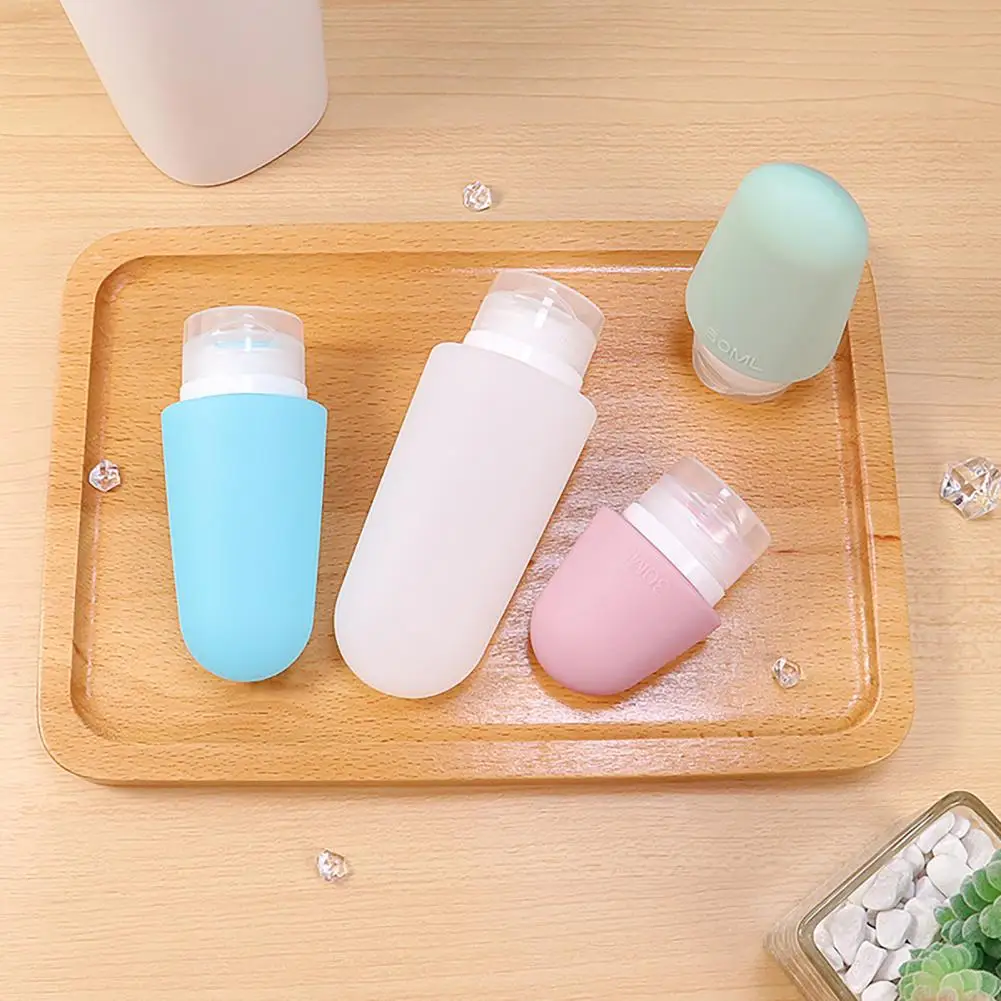 Silicone Refillable Bottles Travel Storage Bottle 30/60/90ML Cosmetic Lotion Shampoo Shower Gel Portable Empty Bottling