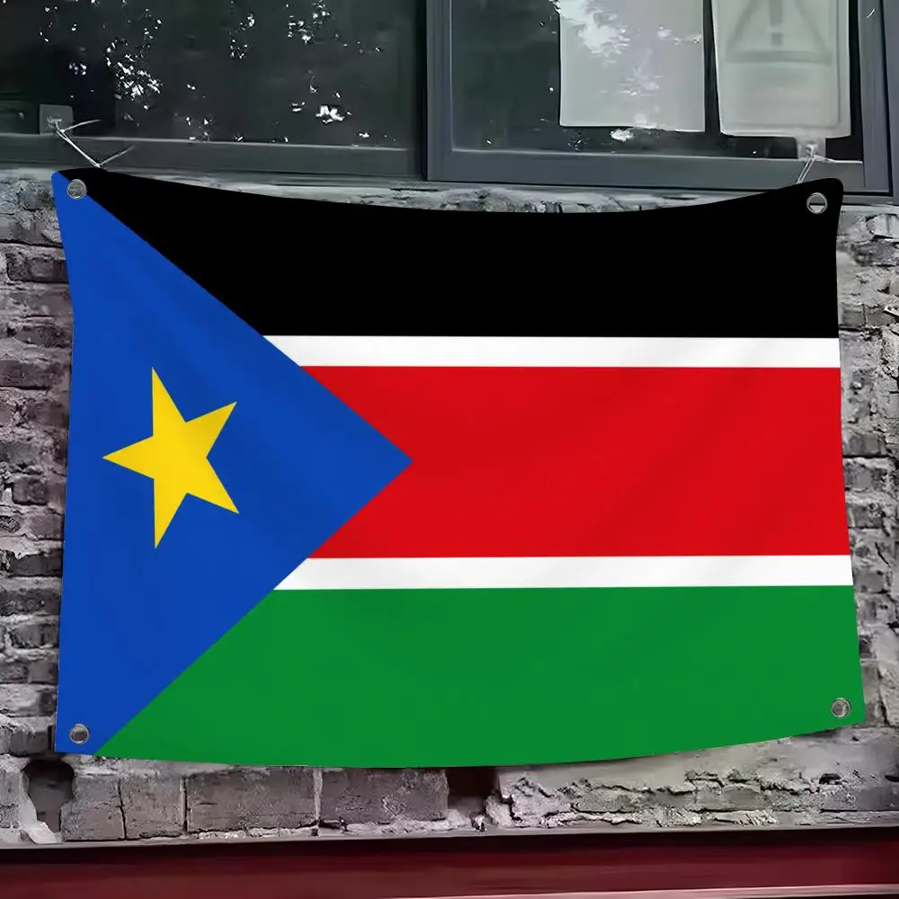 South Sudan Flags Custom Wall Hanging Background Art Banner For Bedroom Home Living Room Outdoor Decor