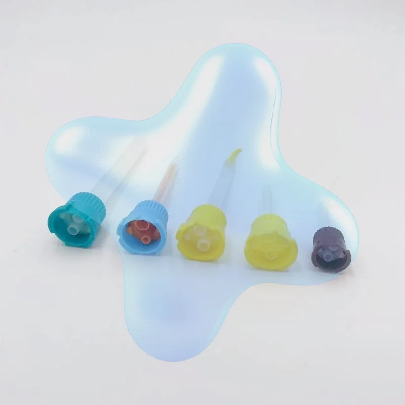 1/50/100pcs Dental Mixing Tips Disposable Silicone Rubber Mixing Head 1:1 For Impression Mixing Dispensing