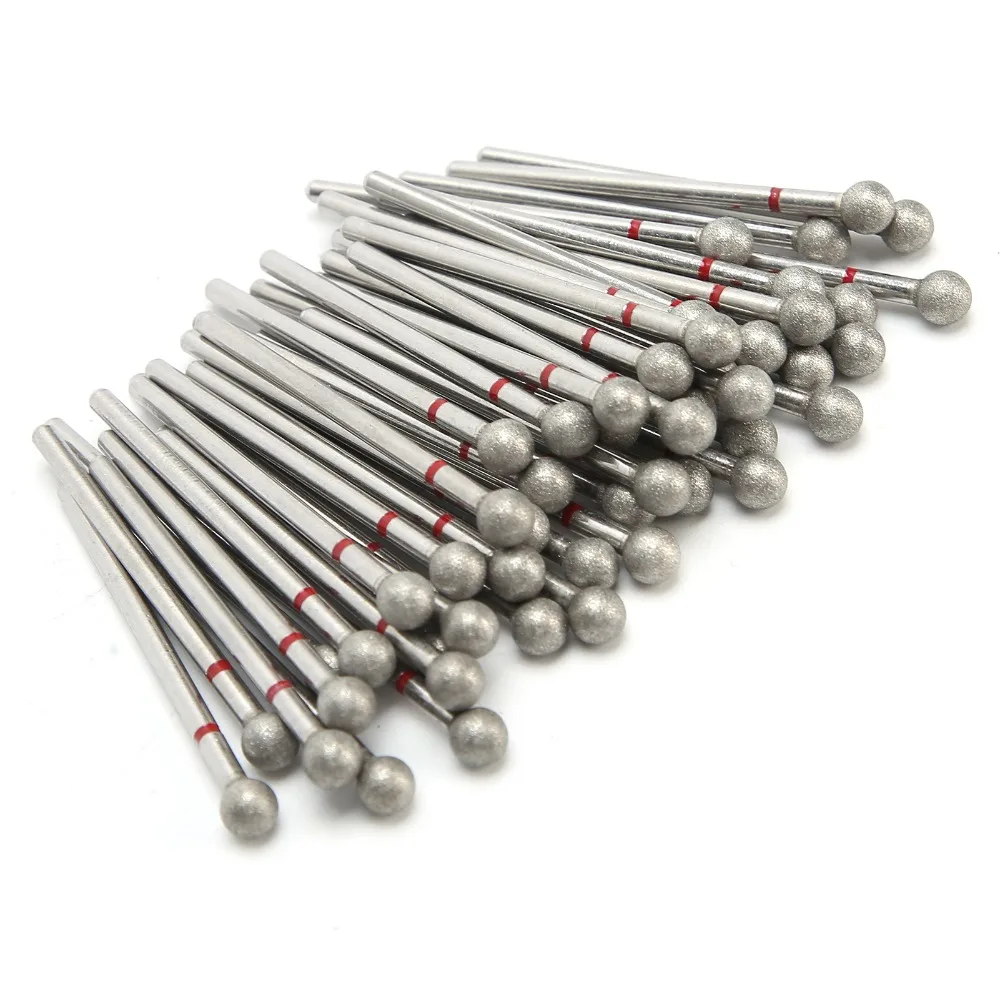 

50pcs Spherical Shape Nail Drill Bits 5mm Diameter Dead Skin Removal Nail Grinding Heads 50pcs Nail File Bits Manicure Drill Set