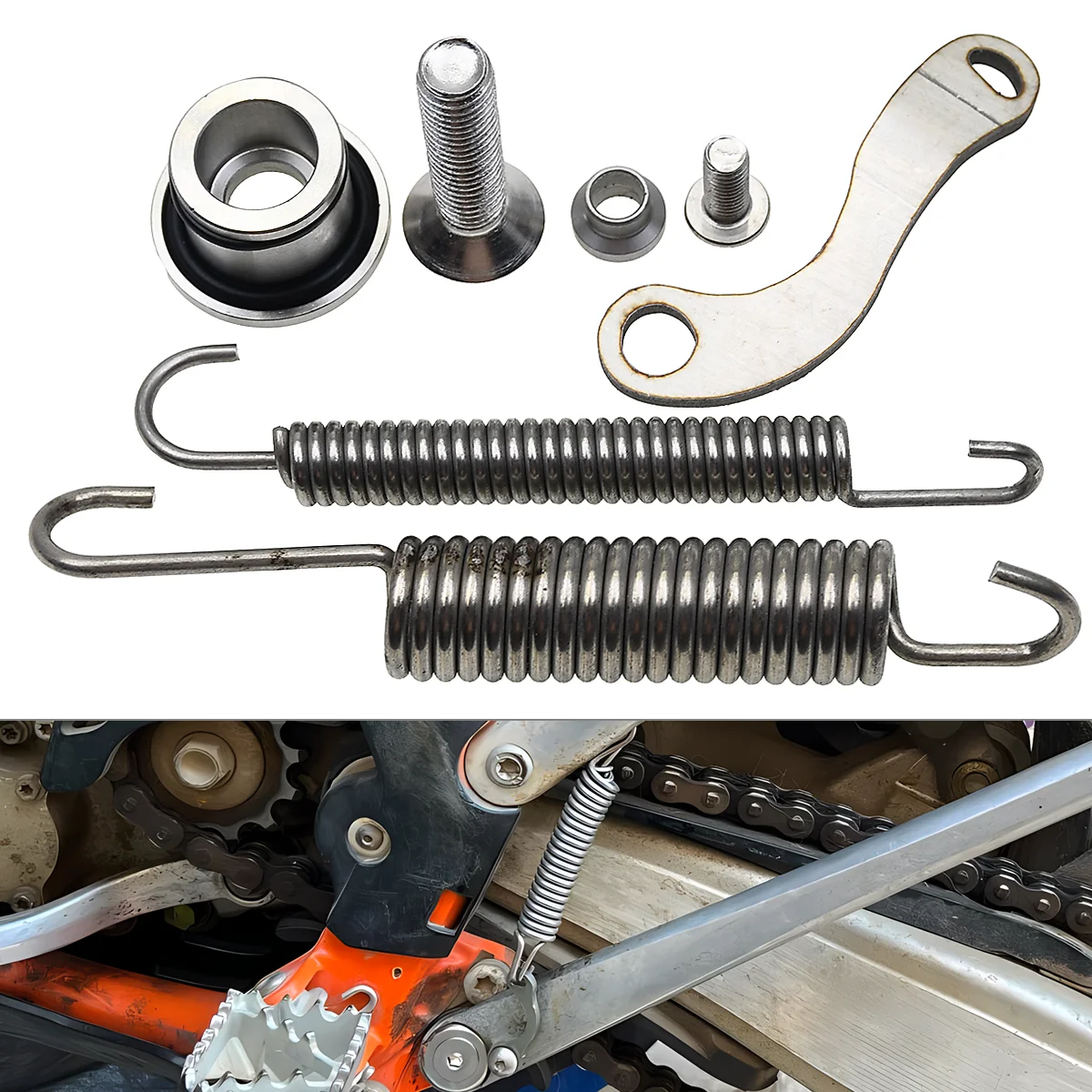 

For KTM EXC EXC-F XC XC-W XCF XCF-W EXC-R Six Days TPI 125 150 250 300 350 450 500 Motorcycle Parking Side Stand With Spring Kit