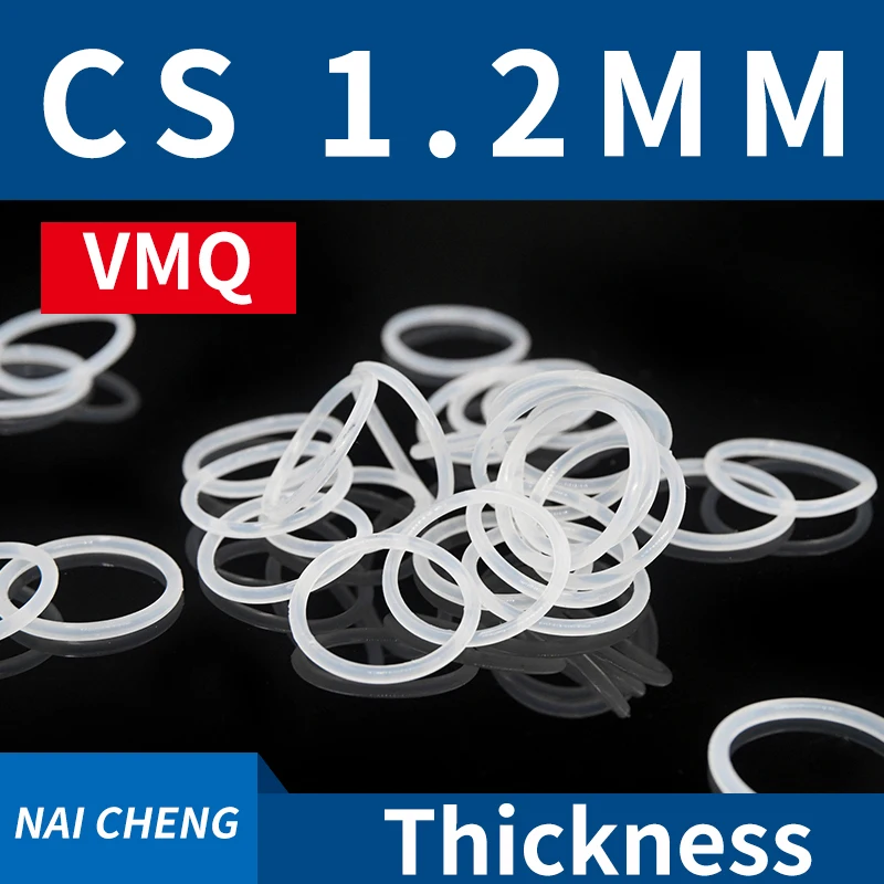 CS1.2mm White VMQ silicon Rubber O-rings Seals Gasket Washer temperature resistant Waterproof soft silicone ring