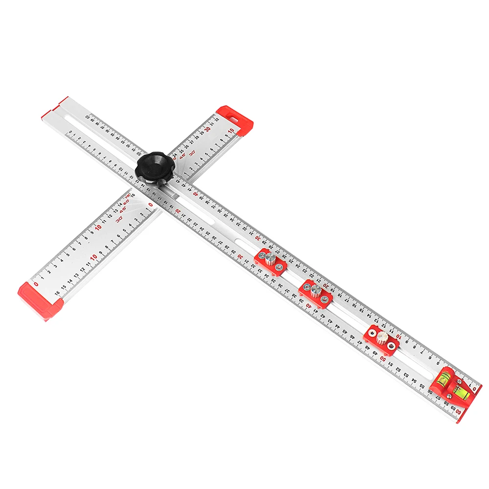 Rongpro Multifunctional Combination Angle ruler, Aluminum Alloy Woodworking Movable Marking Ruler, T-shaped Ruler, T-shaped Rule