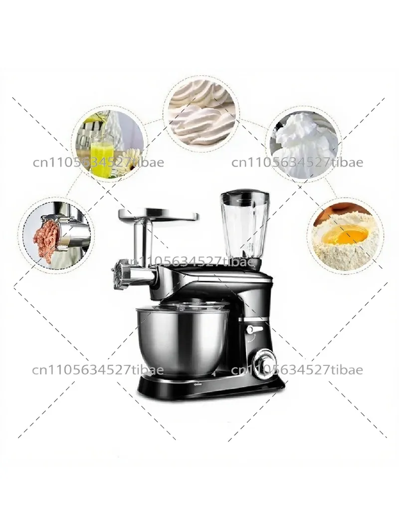 6.5L Food Processor Meat Grinder & Dough Mixer, Multifunctional Desktop Blender for Cake, Flour, Egg, Household Kitchen view 2