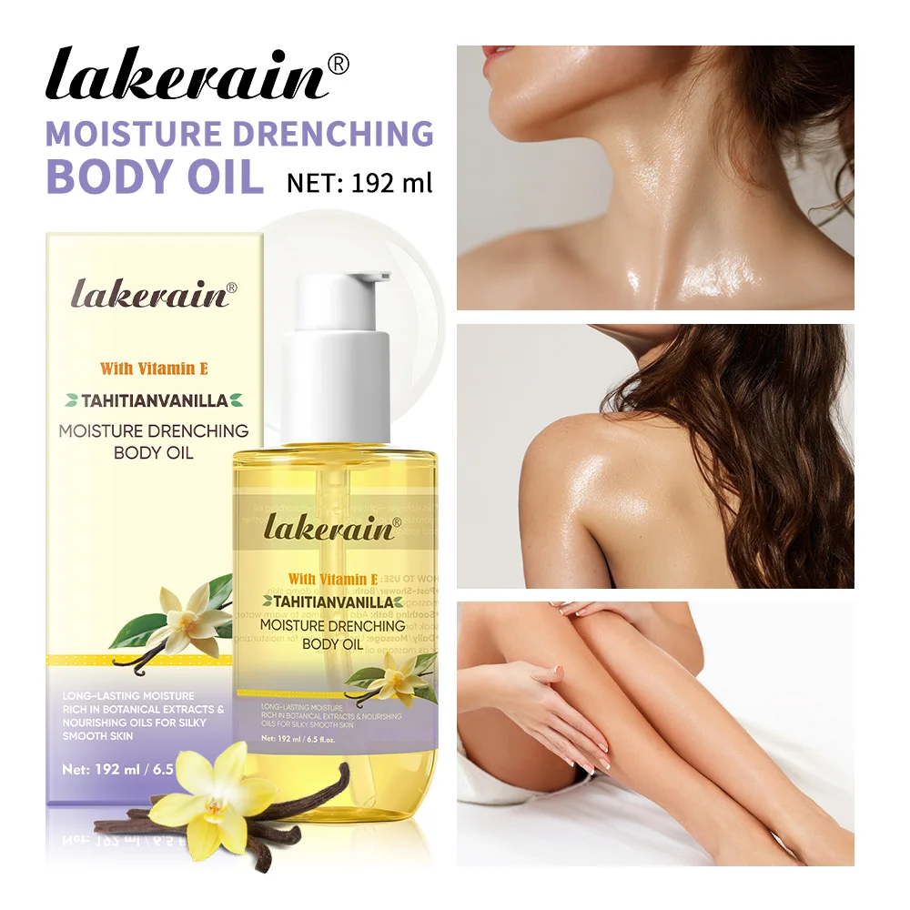 Lakerain Moisture Drenching Body Oil Long Lasting Nourishment Glossy Skin Non-Greasy Deeply Hydrating Cream Flavor Body Oil