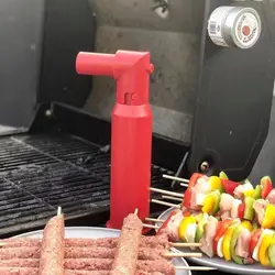 Plastic Kebab Maker Portable Easy Manual Meat Sausage DIY Skewer Tool Kebab Press Maker Grilling and BBQ