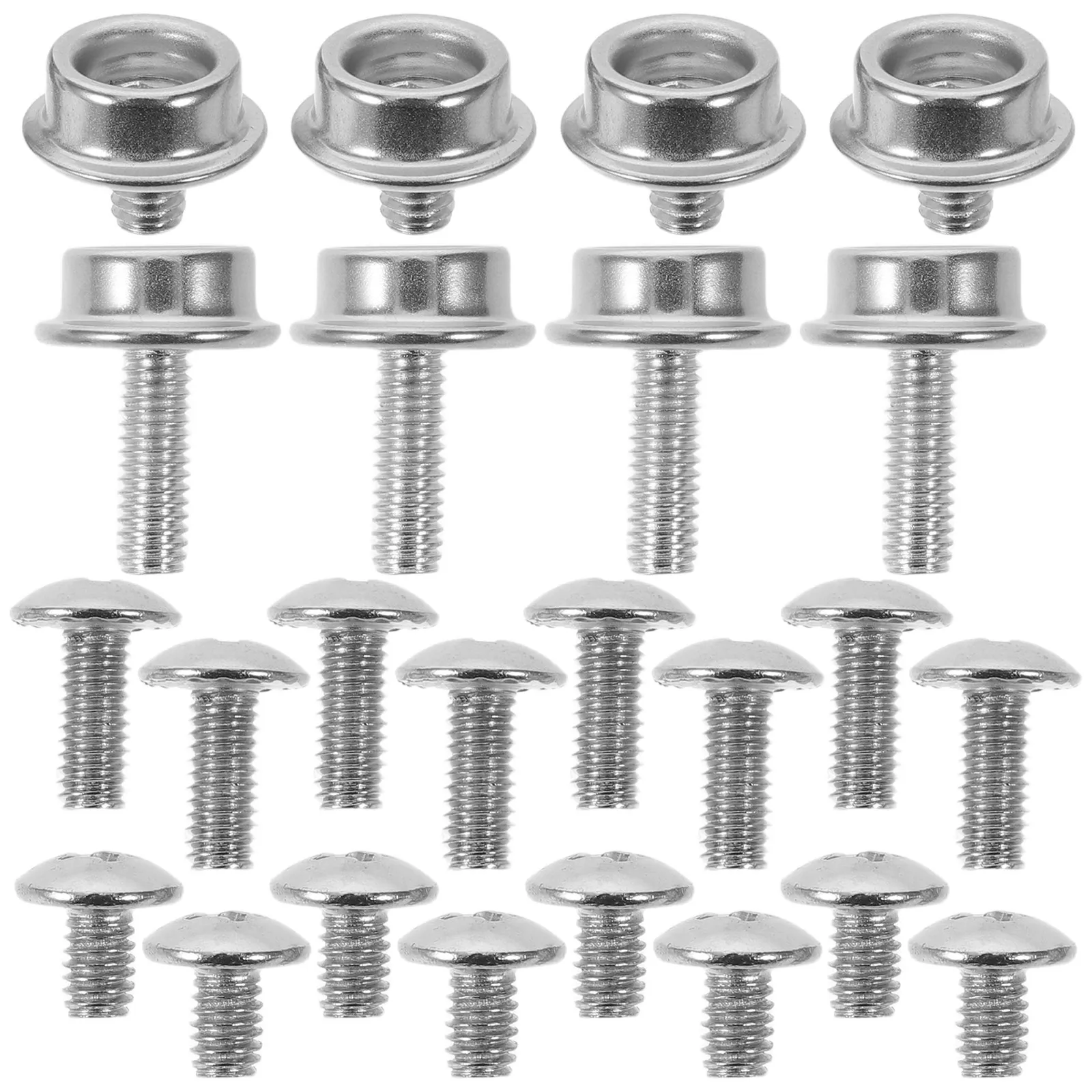 24Pcs Football Face Mask Hardware Universal Stainless Steel Replacement Screws Mounting Kit for Hockey Ice
