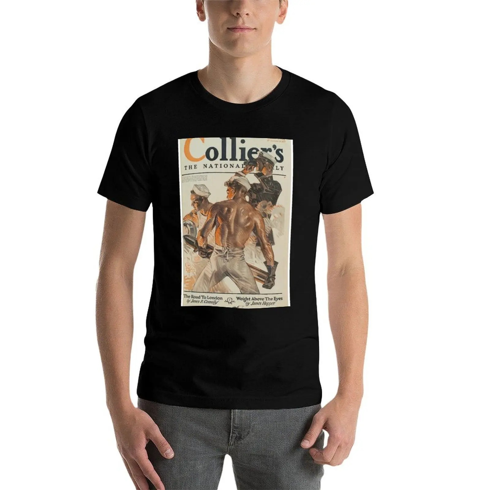 تي شيرت JC LEYENDECKER + Colliers Magazine 1917 - تي شيرت إضافي عالي الدقة للرجال تي شيرت قطن 100 بالمائة