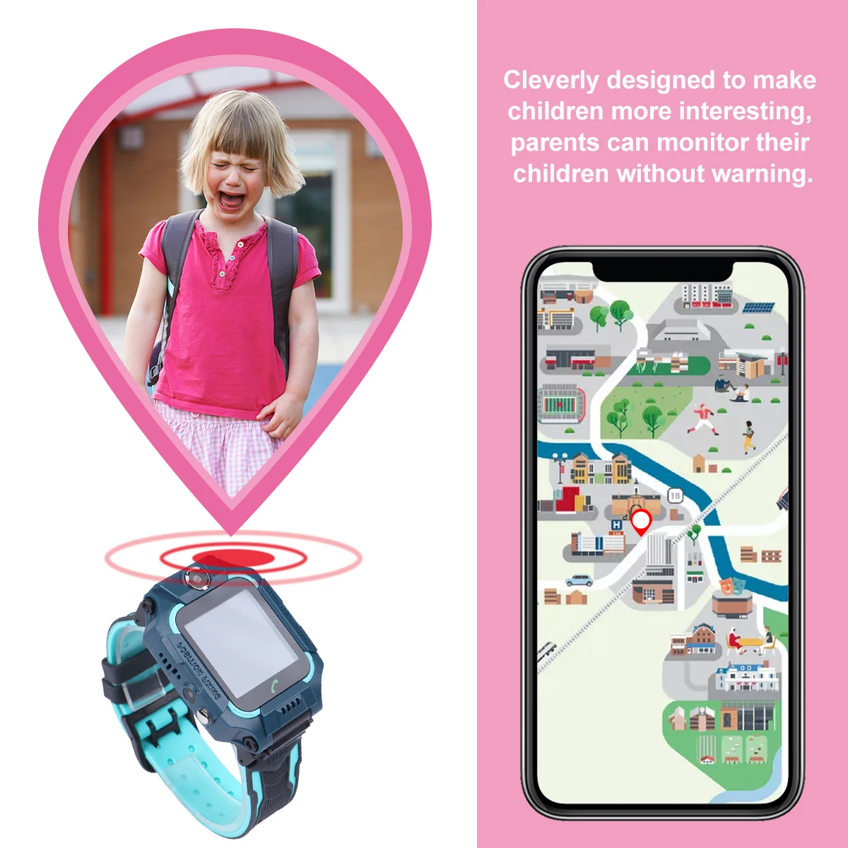 Waterproof Smart Watch Lbs Positioning Sos Emergency Call Electric Fence Multi Function Gift For