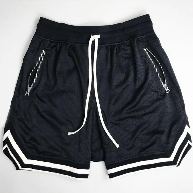 New men's shorts 2026 summer fitness shorts men's fast drying mesh solid color hip-hop breathable casual basketball pants