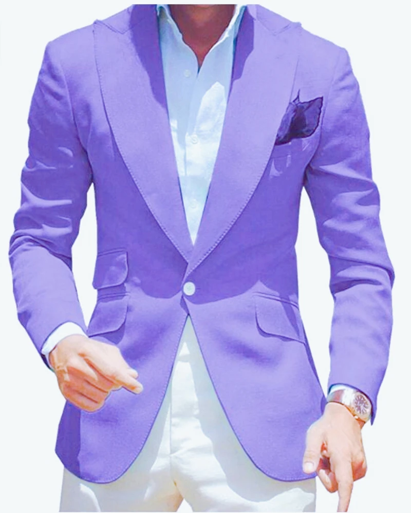 

Красивый блейзер для мужчин, однобортный пиджак с остроконечными лацканами, элегантный облегающий костюм для курения, одно пальто для свадьбы/деловой