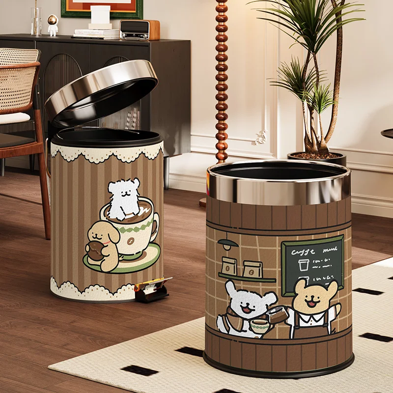 

Большая педальная мусорная корзина для собак с крышкой для домашнего использования, новинка 2025 года, стильная, с высоким эстетическим качеством