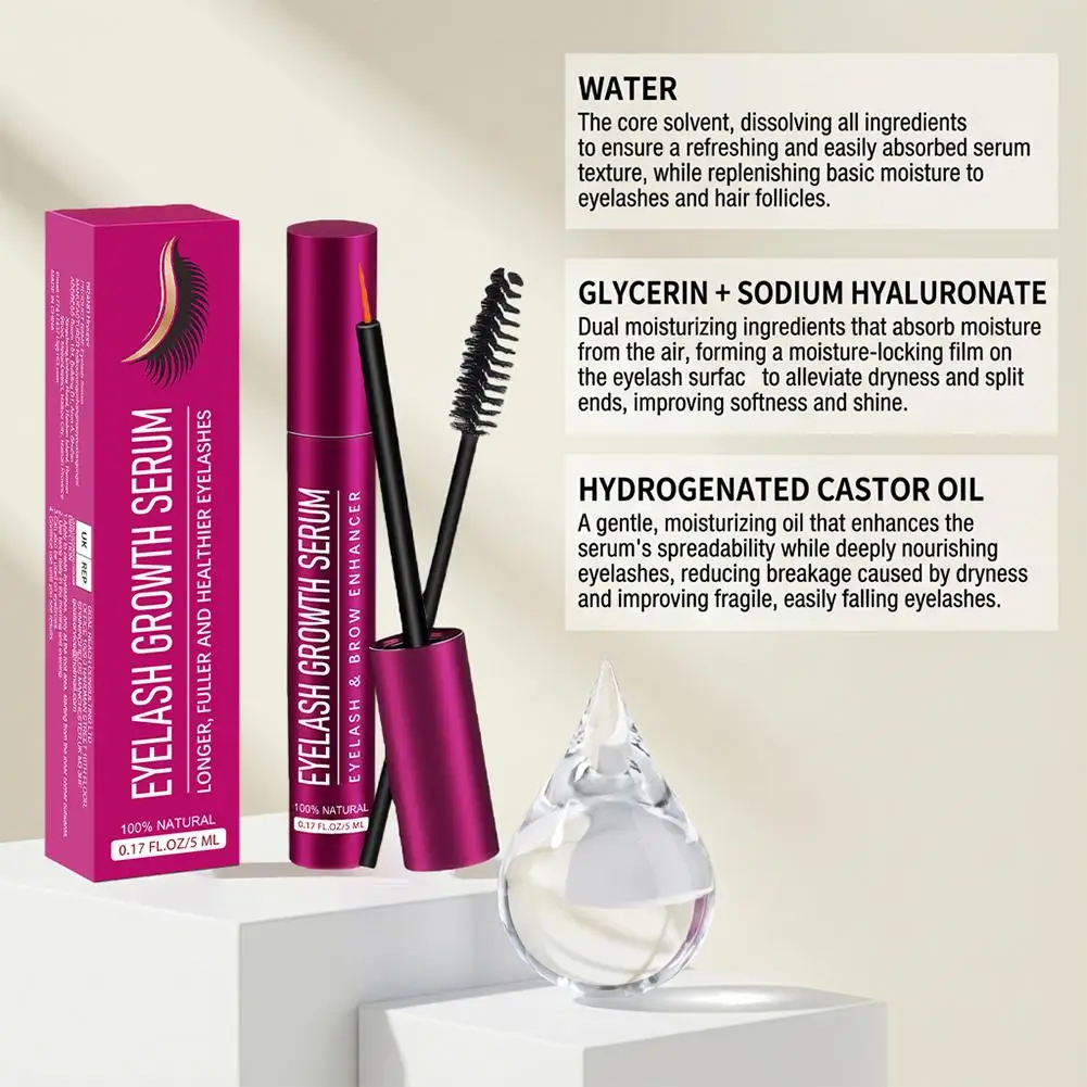 Suero de lujo para el crecimiento de pestañas, tratamiento natural para pestañas más largas y gruesas, fórmula nutritiva y fortalecedora