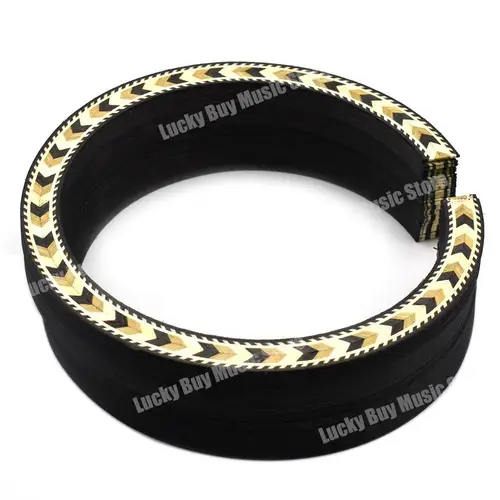 Imagen 2 del producto Guitarra acústica tilo Soundhole Roseta incrustación patrón de hueso de pescado piezas de proyecto de cuerpo de guitarra