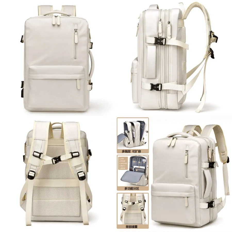 

【New style】Macaron color expansion backpack for male and female students large-capacity light travel backpack multifunctional c