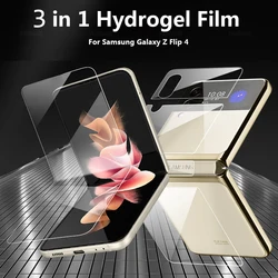3 in 1 Front Back Clear Hydrogel Film For Samsung Galaxy Z Flip 3 4 5 6 W23 W24 W25 Flip 5G Matte Frosted Soft Screen Protector
