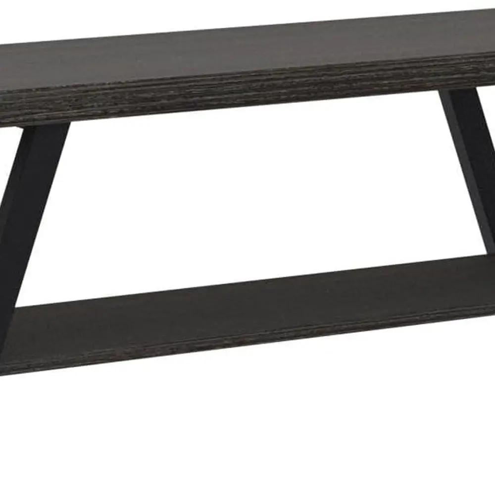 Промышленная скамейка для хранения в прихожей с металлическими акцентами, шкаф для обуви в деревенском стиле, темно-серый дуб, длина 47