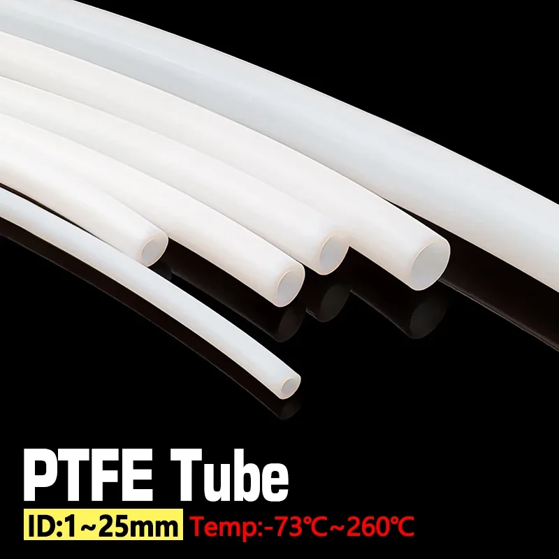PTFE Teflonto Hotend Throat Tube ID1-19mm High Temp Heat Insulation Anti-Corrosion Smooth Feeding Tube for 3D Printer Extruder