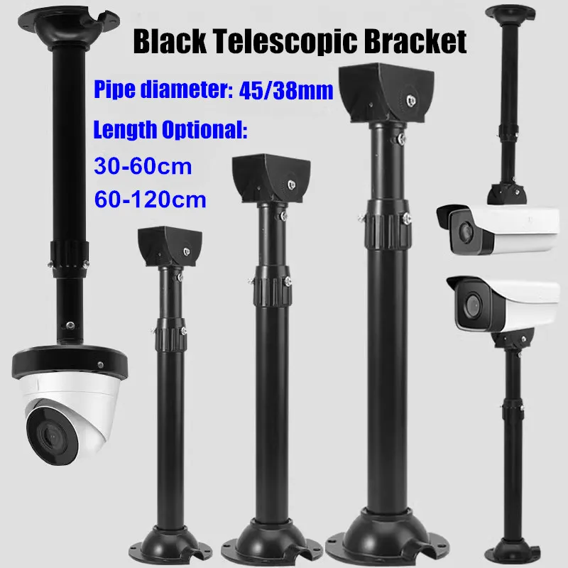 30-60cm 60-120cm Telescopic Camera Ceiling Mount Bracket for Hikvision Dahua Bullet Hemisphere Dome Camera Lifting Extension Rod