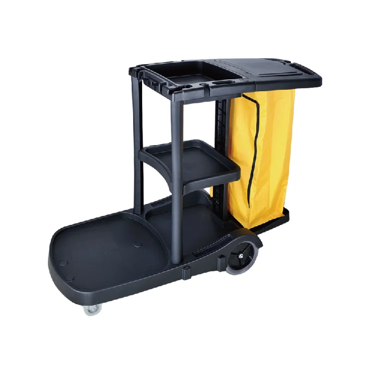 Hot Sale Hotel Multi-purpose Housekeeping Trolley Cleaning Cart with Replaceable Bag