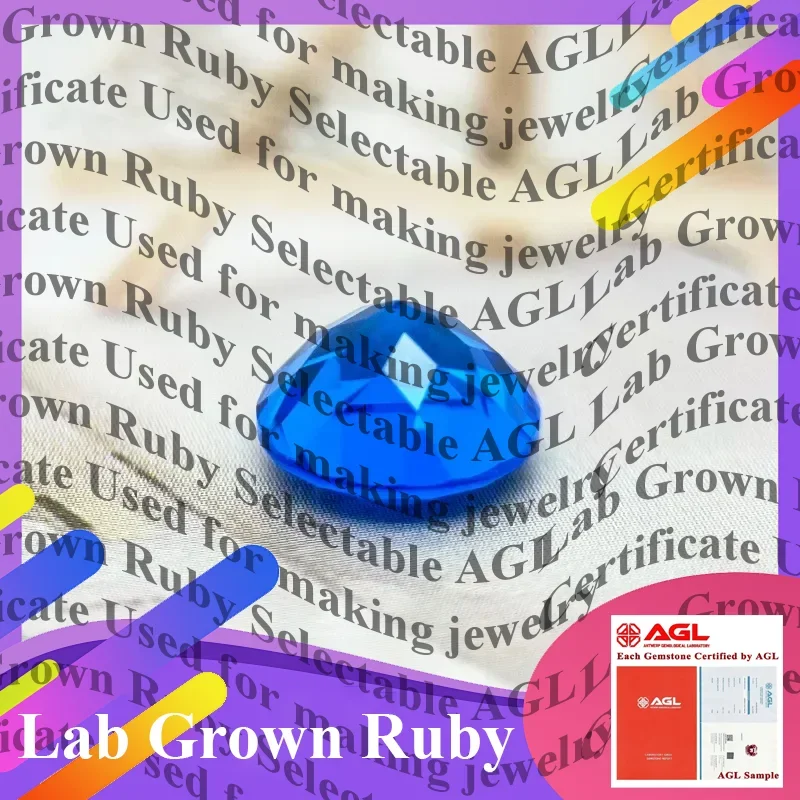 

Top Lab Grown Cobalt Spinel Round Shape Gemstone For DIY Jewelry Making Rings Pendant Materials Selectable AGL Certificate