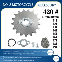 420 420H Chain 17/20mm 10 -19 Teeth Front Engine Sprockets For Taotao Kayo BSE Apollo SSR 110 125cc Dirt Pit Bike ATV Quad