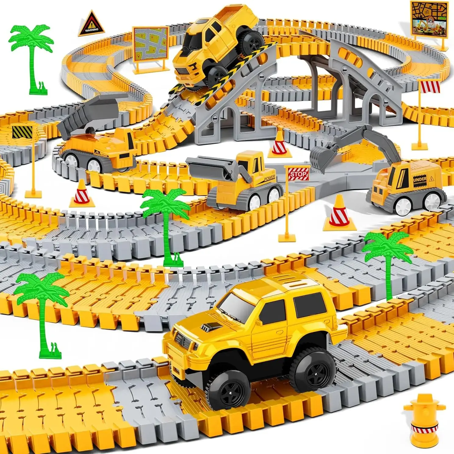 

Children's Brain-training track car, newborn photography accessories, DIY electric track car toy engineering car