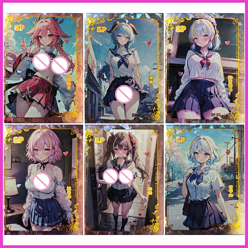 Anime Dea Storia Rare SP Carta da collezione Yae Miko Ganyu Furina Kamisato Ayaka 7 marzo Hu Tao Giocattoli per ragazzo Regalo di compleanno