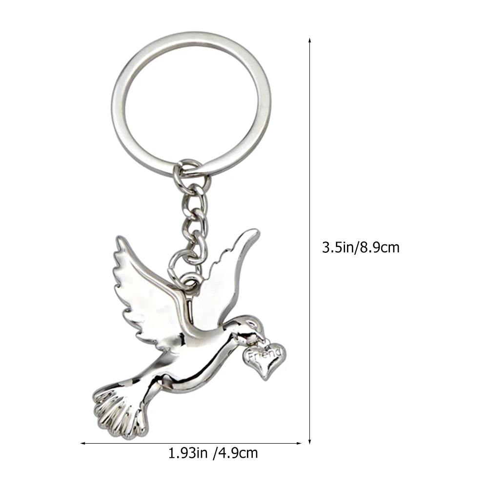 Peace Dove Keychain Festive Gift Decorative Bag Pendant Purse Charm Ornament Rings