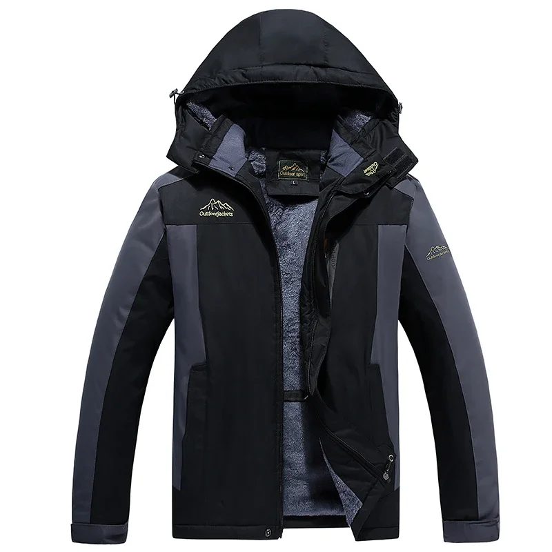 2024 Winter thick jacket hiking suit casual outdoor windproof and waterproof snow mountain skiing parka coat men's Windbreaker