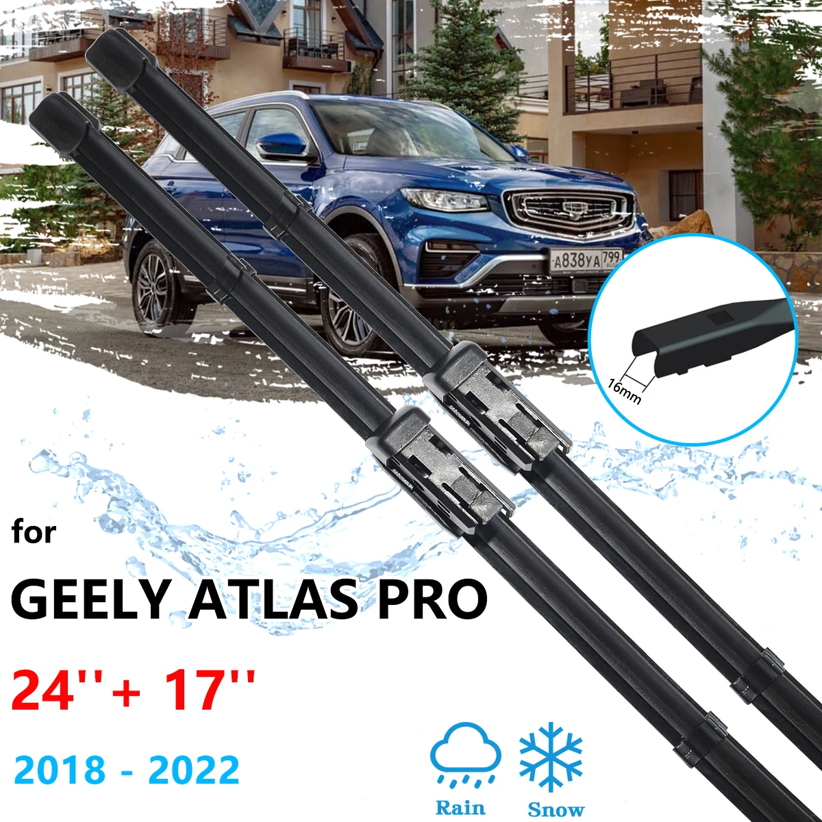 For Geely Atlas Azkarra NL-3 Pro 2018 2019 2020 2021 2022 Front Wiper Blade Brushes Windshield Windscreen Window Car Accessories