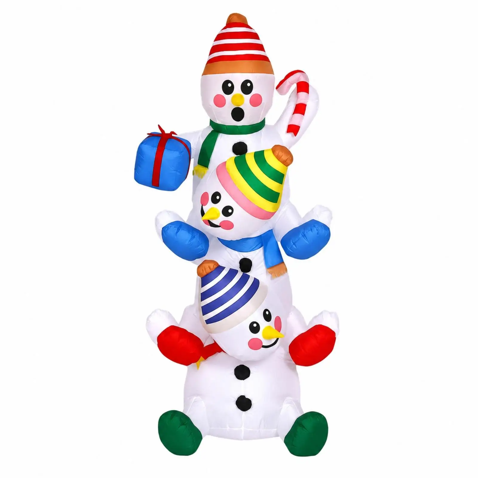 1.8 Meter Inflatable Snowman with Gift Box for Outdoor Christmas Decorations and Displays
