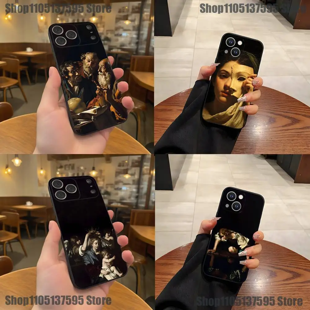 

Caravaggio Paintings Phone Case For iPhone 17,16,15,14,13,12,11,Pro,XS,Max,XR,Plus,E,SE4,Mini Black Soft Cover