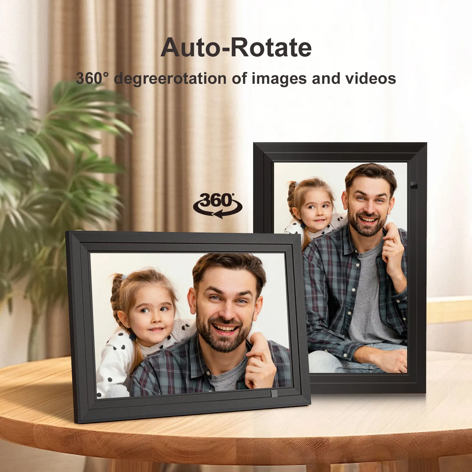 Digital Photo Frame 1920x1080 Ips Screen, Digital Photo Frame Supports Photo Deletion, 1080p Video, Music, Slides
