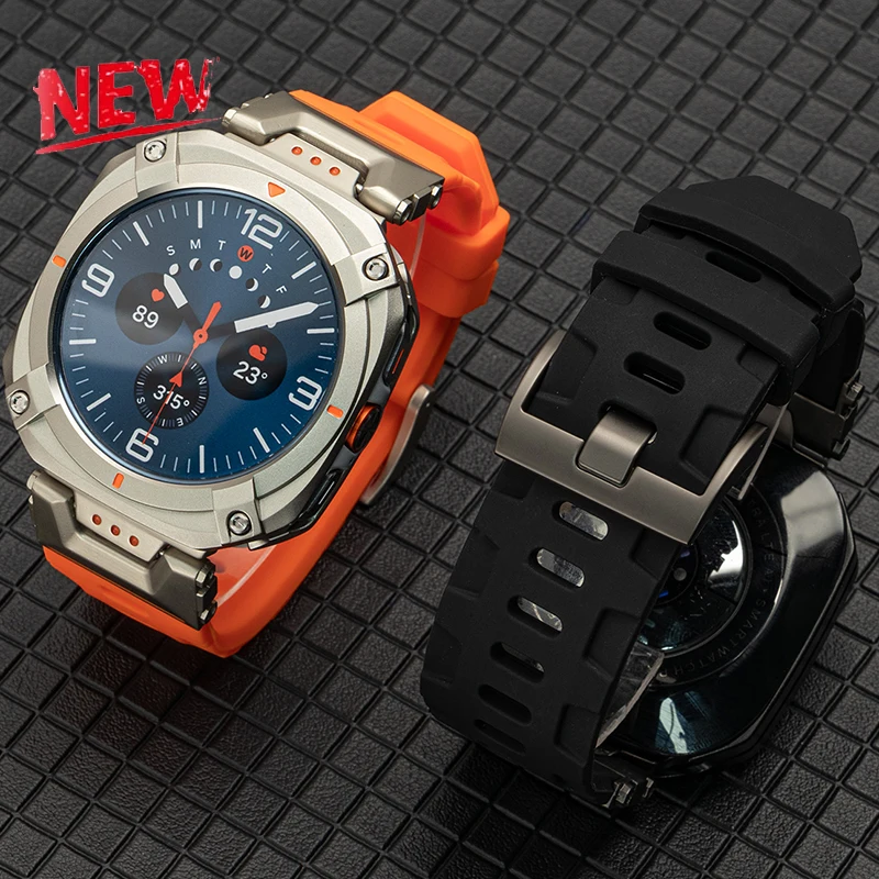 

Силиконовый ремешок для Samsung Galaxy Watch Ultra 2025 47 мм, роскошный мужской спортивный браслет для Galaxy Watch 7 Ultra 2024, без зазоров, с изогнутым концом