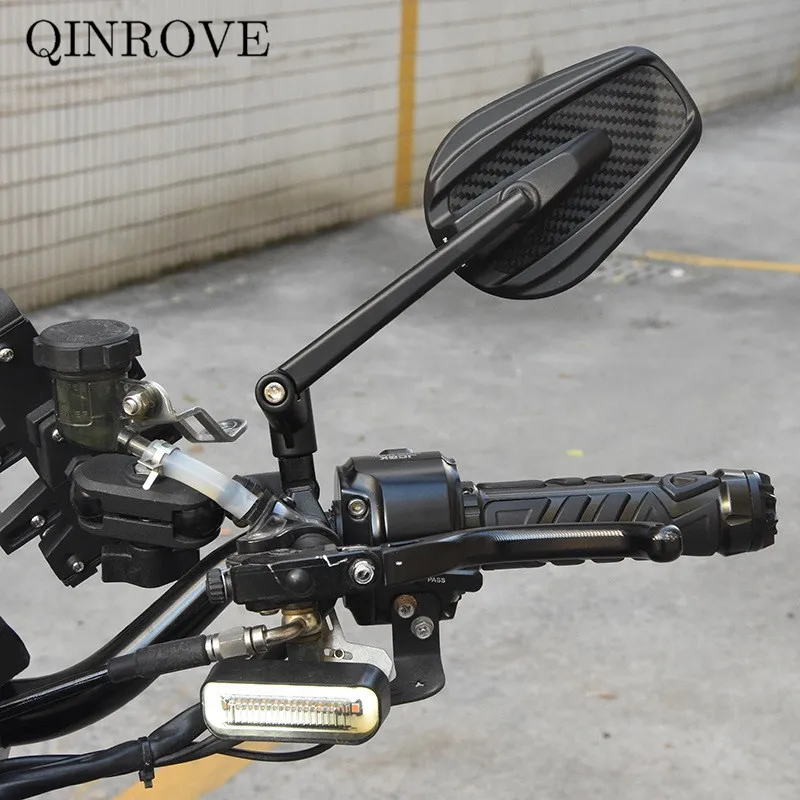 

M8 M10 Motorcycle Rearview Mirror Carbon Fiber Aluminum Convex Side Mirror Universal for Kawasaki Z250 Zephyr Z650 Z750 Z800 ER5